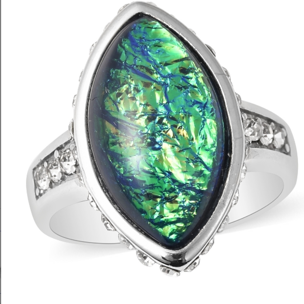 STAINLESS STEEL MYSTIC OPAL RING - Picture 2 of 4